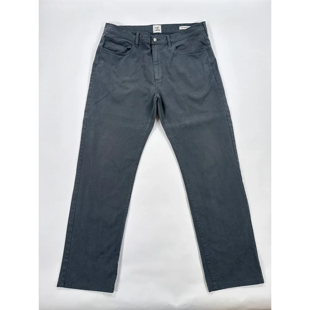 Flint and Tinder 365 Pant Mens 36 Gray Straight Fit Chino Workwear Aesthetic